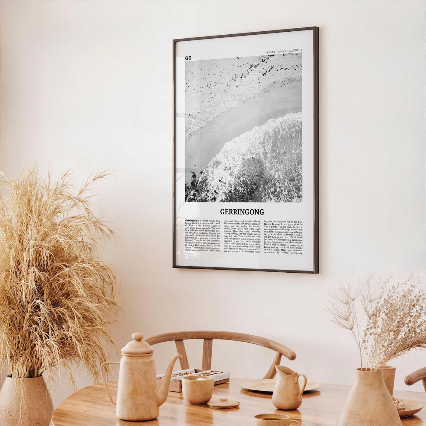 Gerringong Print Black and White, Gerringong Wall Art, Gerringong Poster, Gerringong Photo, Gerringong Décor, New South Wales, Australia