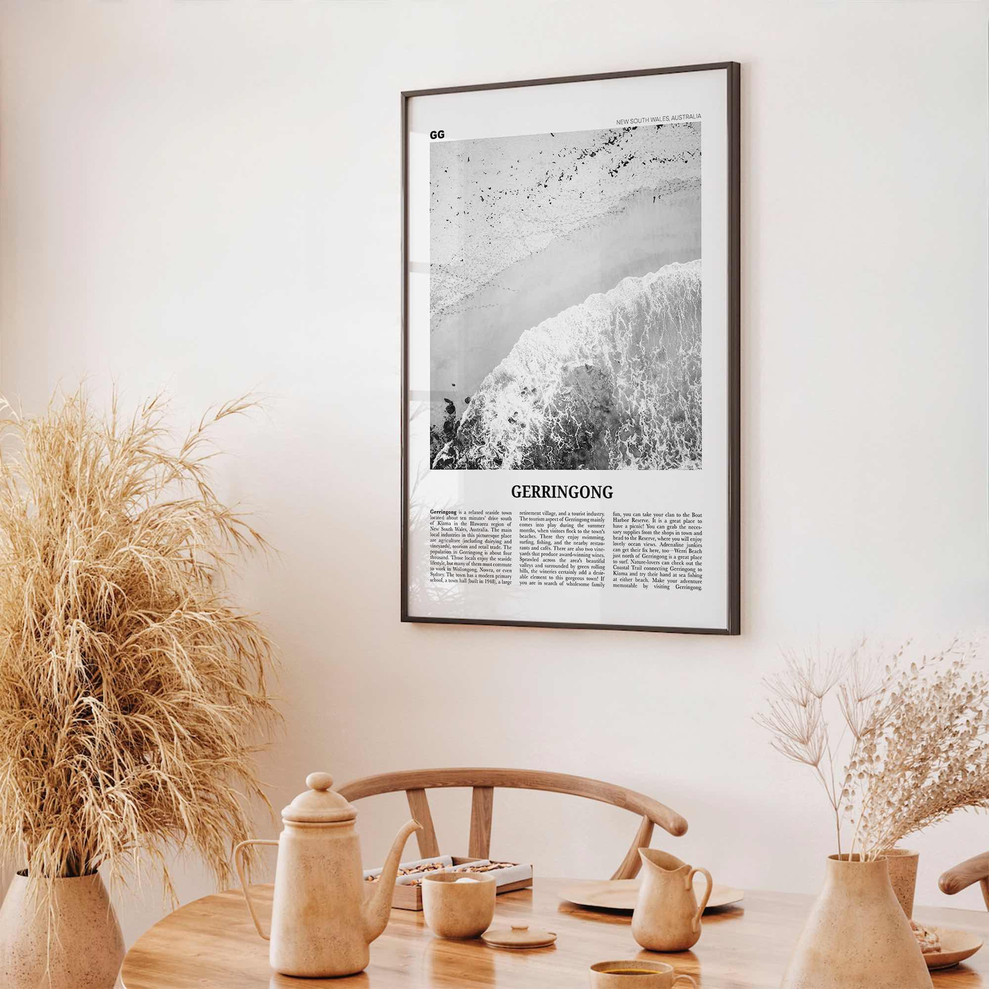 Gerringong Print Black and White, Gerringong Wall Art, Gerringong Poster, Gerringong Photo, Gerringong Décor, New South Wales, Australia