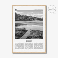 Gerroa Print Black and White, Gerroa Wall Art, Gerroa Poster, Gerroa Photo, Gerroa Wall Décor, Gerroa Map, Australia