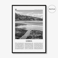 Gerroa Print Black and White, Gerroa Wall Art, Gerroa Poster, Gerroa Photo, Gerroa Wall Décor, Gerroa Map, Australia