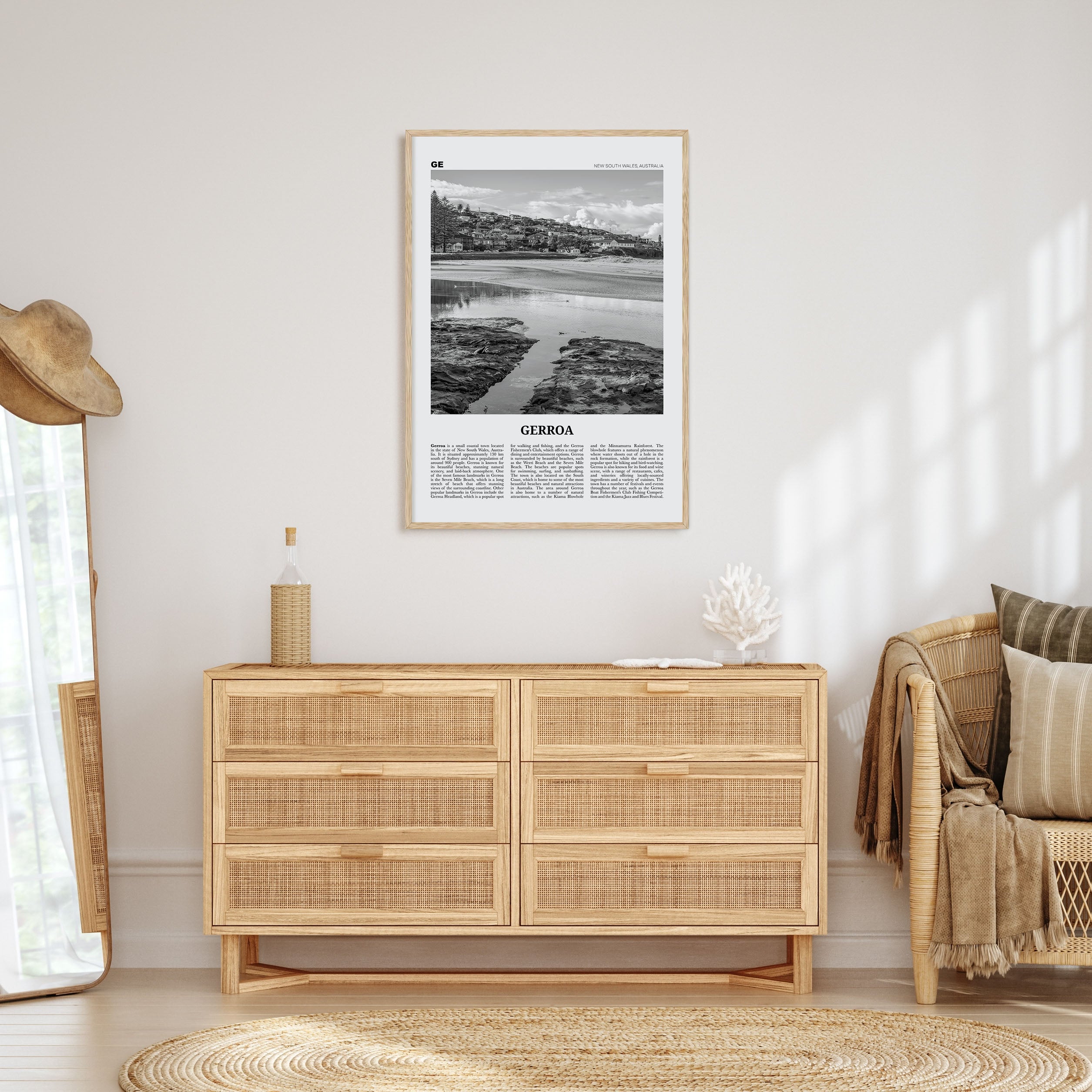 Gerroa Travel B&W Poster