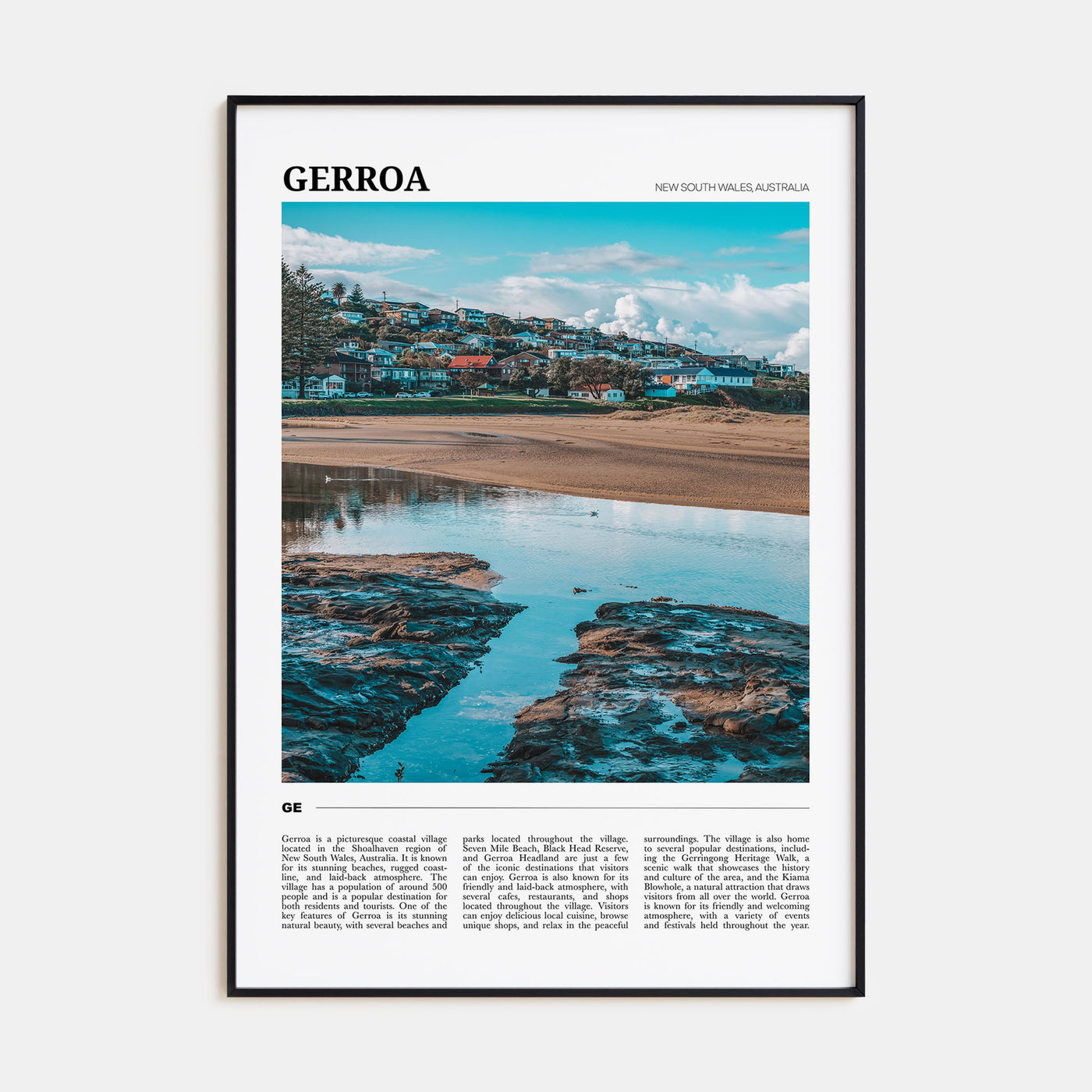 Gerroa Travel Color Poster