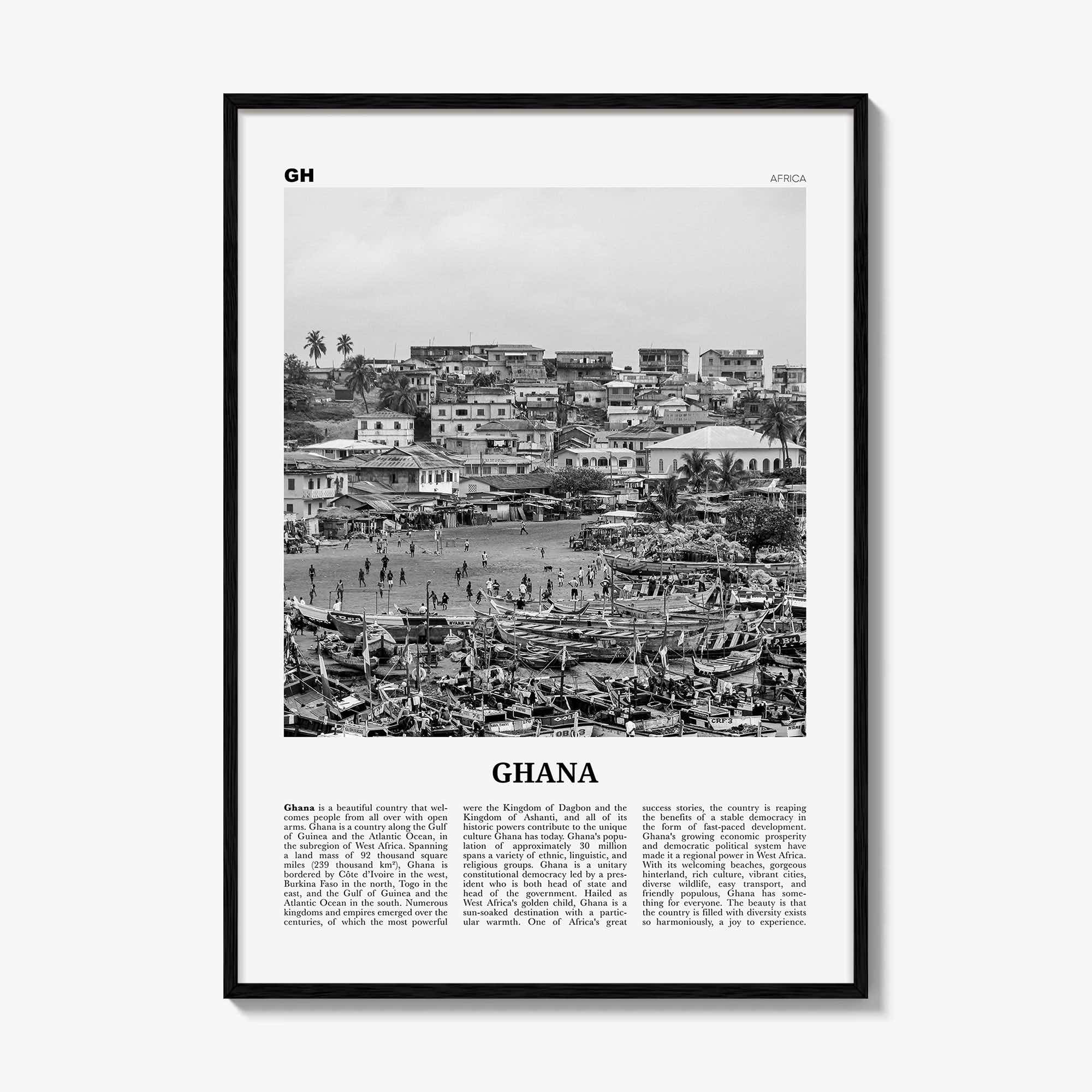 Ghana Print Black and White No 1, Ghana Wall Art, Ghana Poster, Ghana Photo, Ghana Wall Decor, Country Art Print, Accra, Africa
