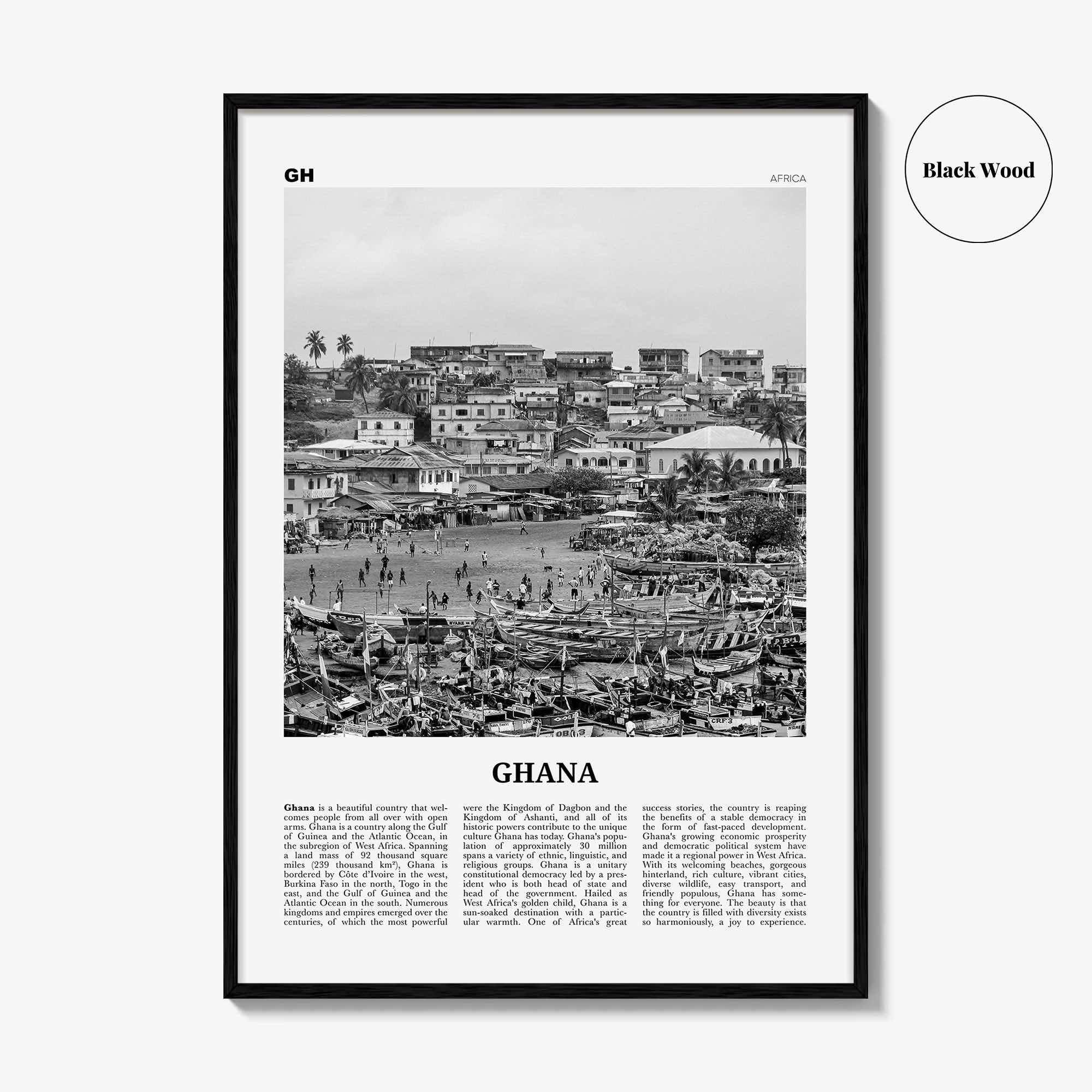 Ghana Print Black and White No 1, Ghana Wall Art, Ghana Poster, Ghana Photo, Ghana Wall Decor, Country Art Print, Accra, Africa