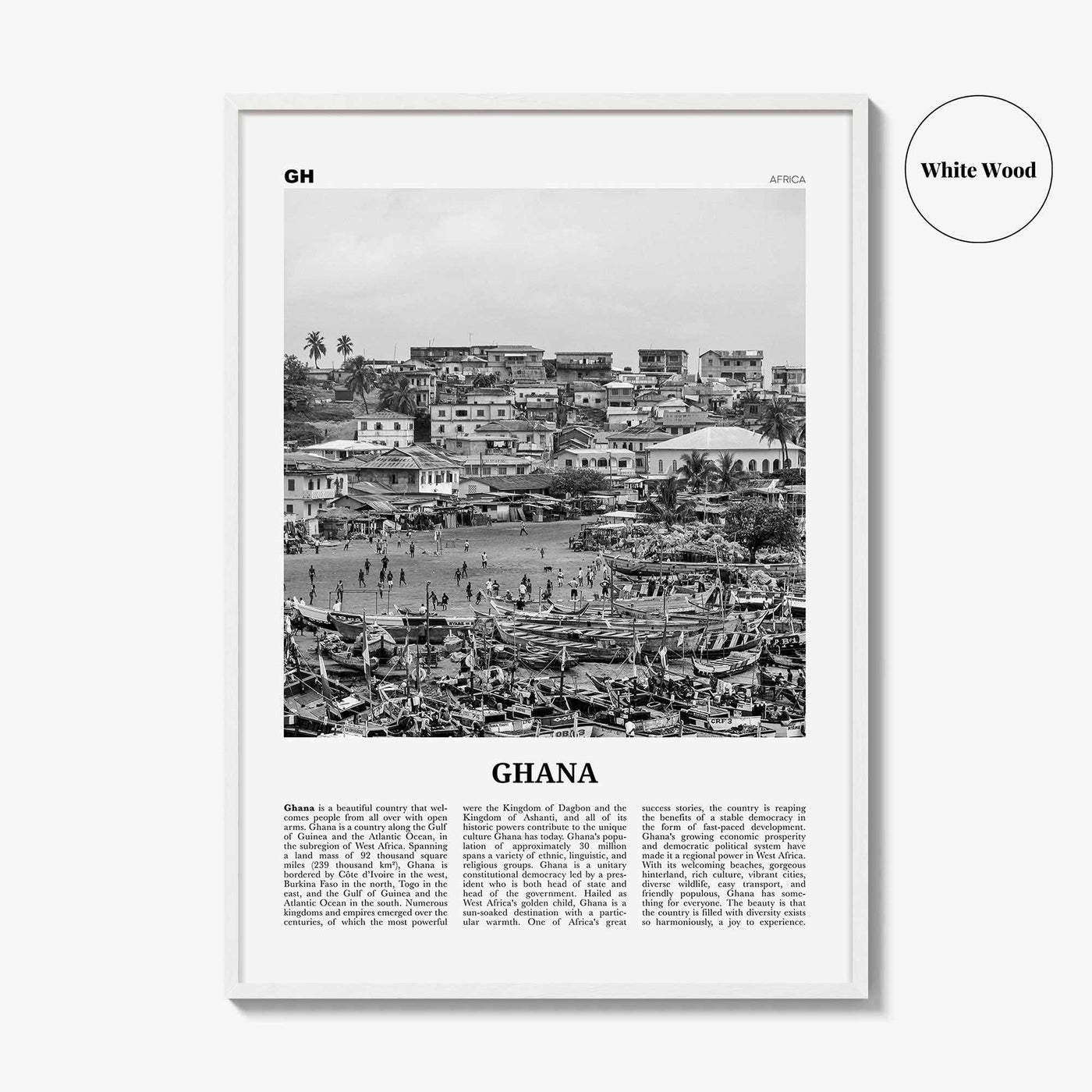 Ghana Print Black and White No 1, Ghana Wall Art, Ghana Poster, Ghana Photo, Ghana Wall Decor, Country Art Print, Accra, Africa