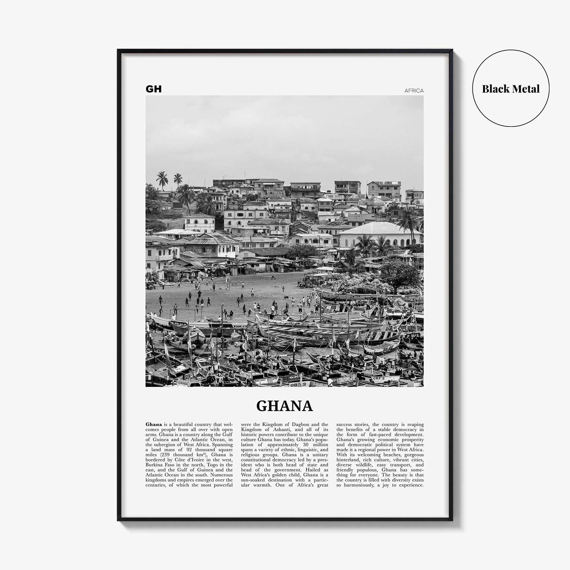 Ghana Print Black and White No 1, Ghana Wall Art, Ghana Poster, Ghana Photo, Ghana Wall Decor, Country Art Print, Accra, Africa