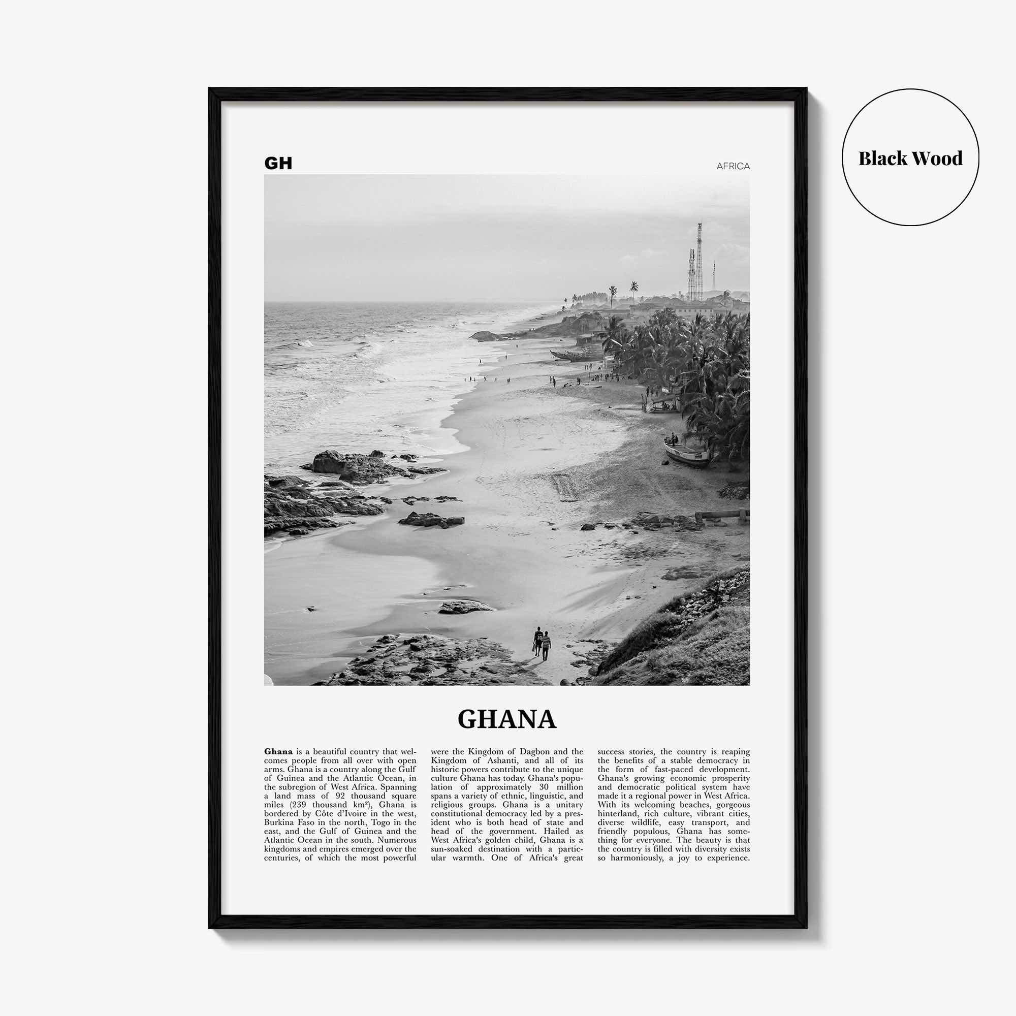 Ghana Print Black and White No 2, Ghana Wall Art, Ghana Poster, Ghana Photo, Ghana Wall Decor, Country Art Print, Accra, Africa