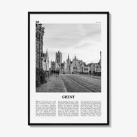 Ghent Print Black and White, Ghent Wall Art, Ghent Poster, Ghent Photo, Ghent Wall Décor, Ghent Map, Belgium