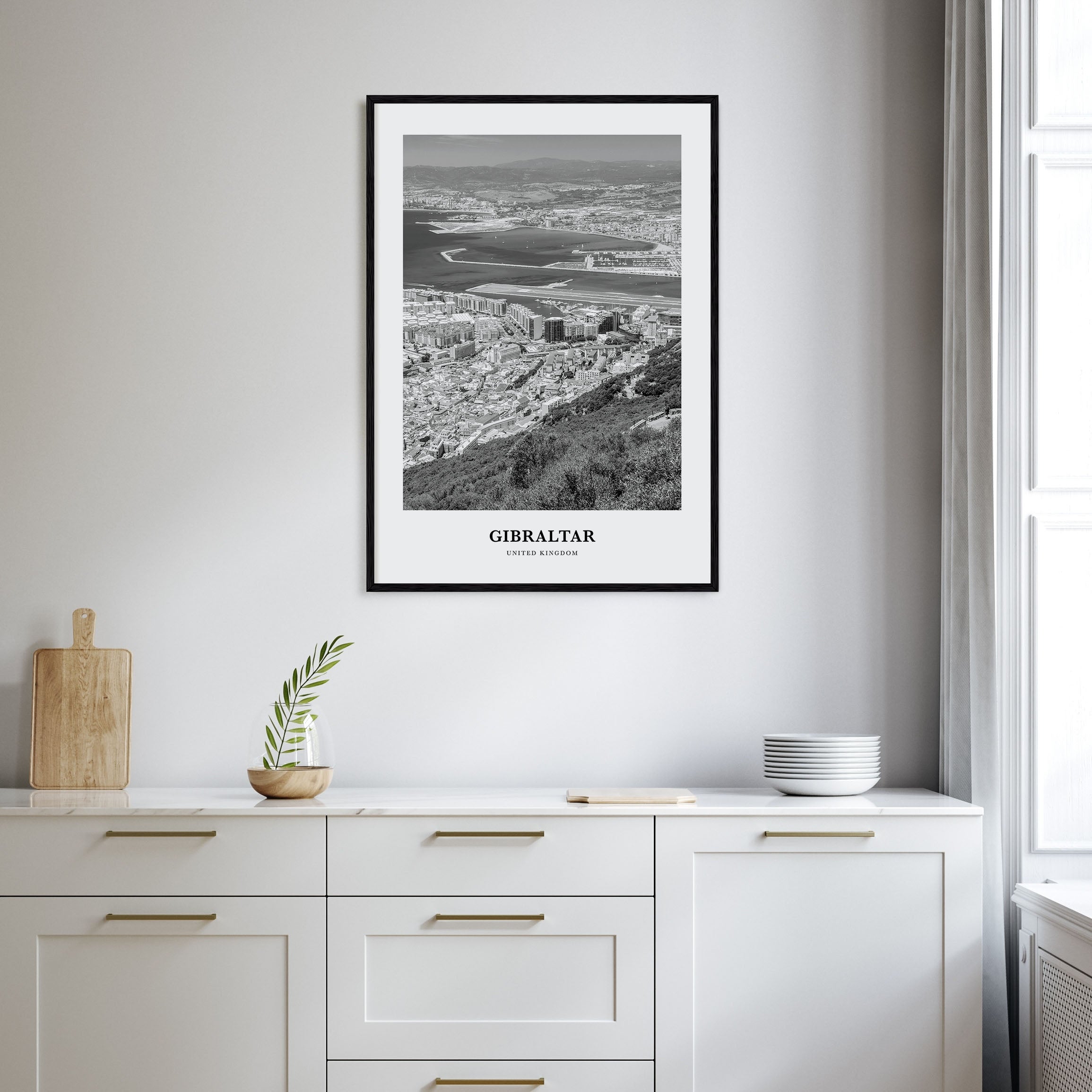 Gibraltar Portrait B&W Poster