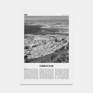 Gibraltar Travel B&W Poster