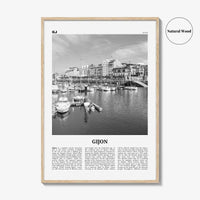 Gijon Print Black and White, Gijon Wall Art, Gijon Poster, Gijon Photo, Gijon Wall Décor, Gijon Map, Spain