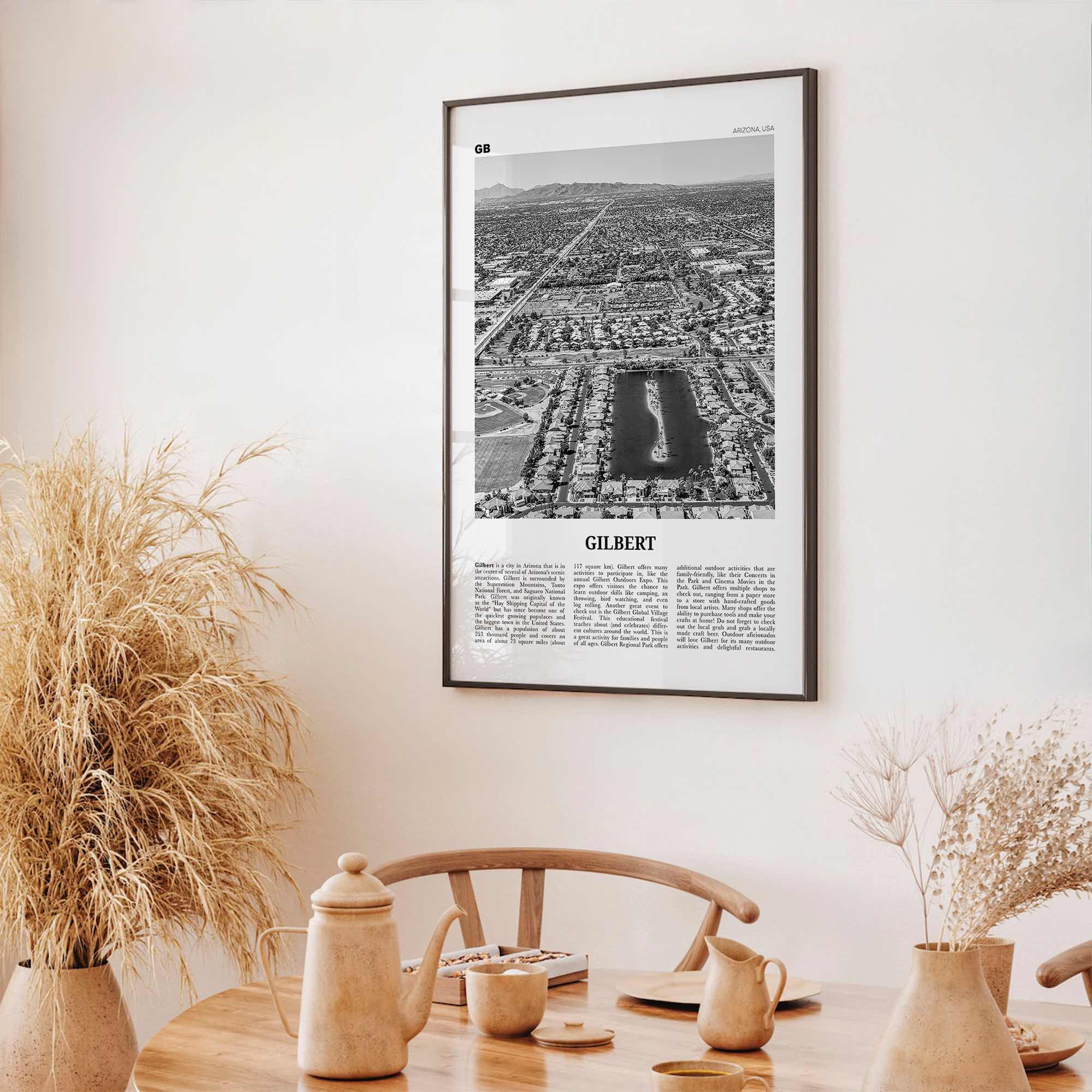 Gilbert Print Black and White, Gilbert Wall Art, Gilbert Poster, Gilbert Photo, Gilbert Wall Décor, Arizona, USA, United States