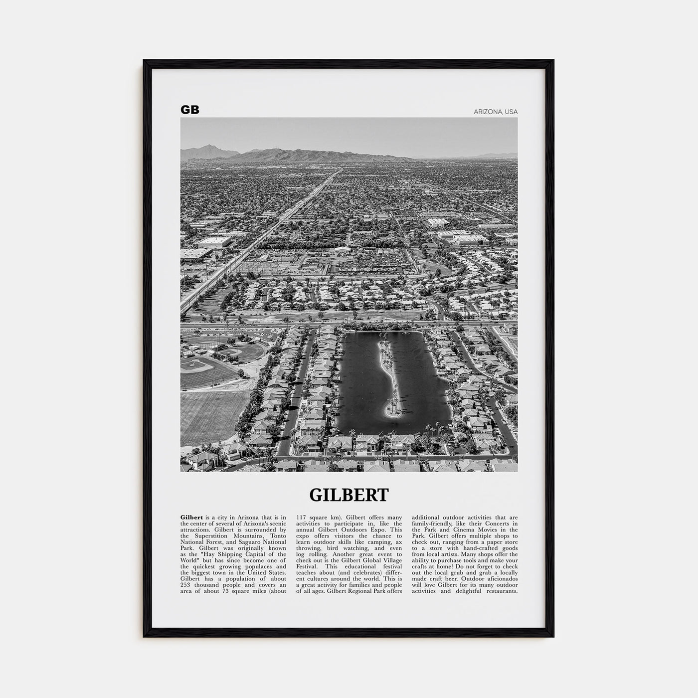 Gilbert Travel B&W Poster