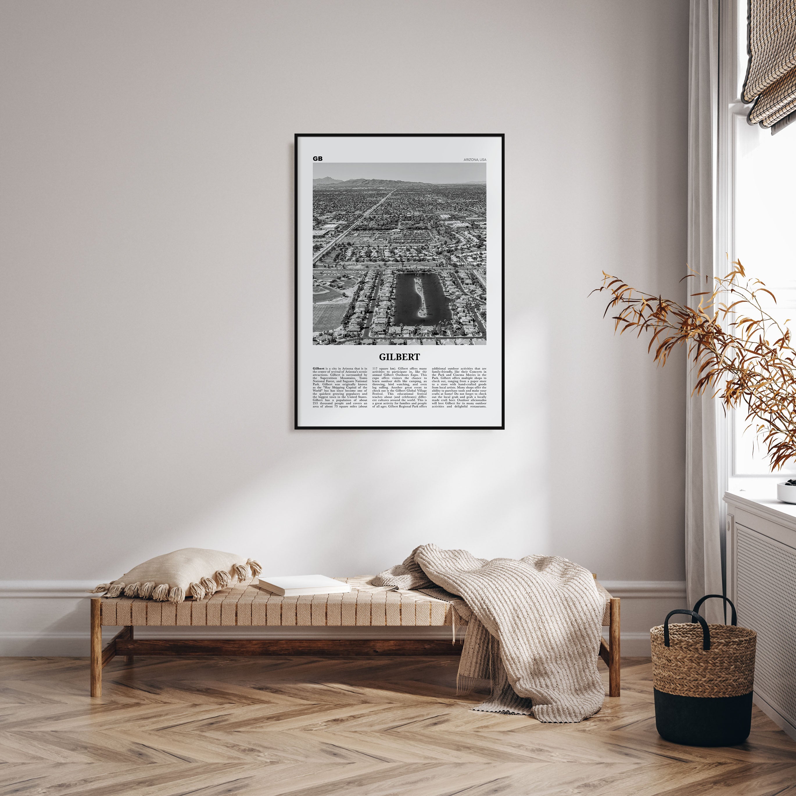 Gilbert Travel B&W Poster