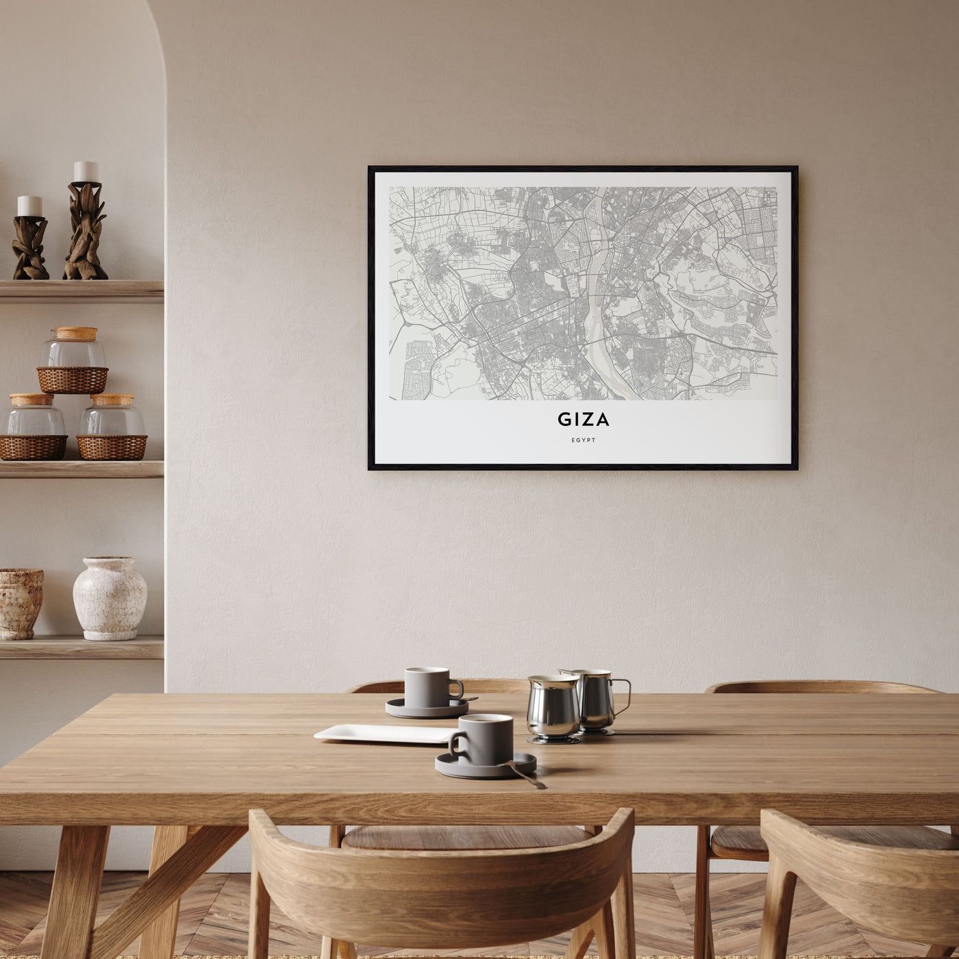 Giza Map Landscape Poster