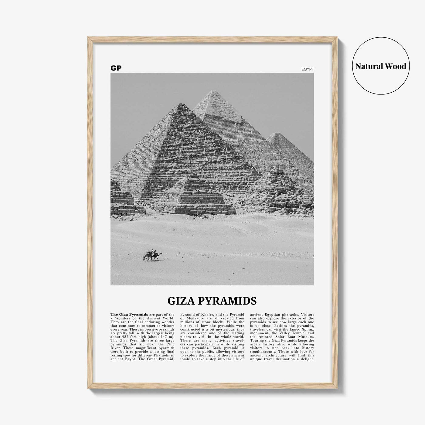 Giza Pyramids Print Black and White, Giza Pyramids Wall Art, Giza Pyramids Poster, Giza Pyramids Photo, Giza Pyramids Wall Décor, Egypt