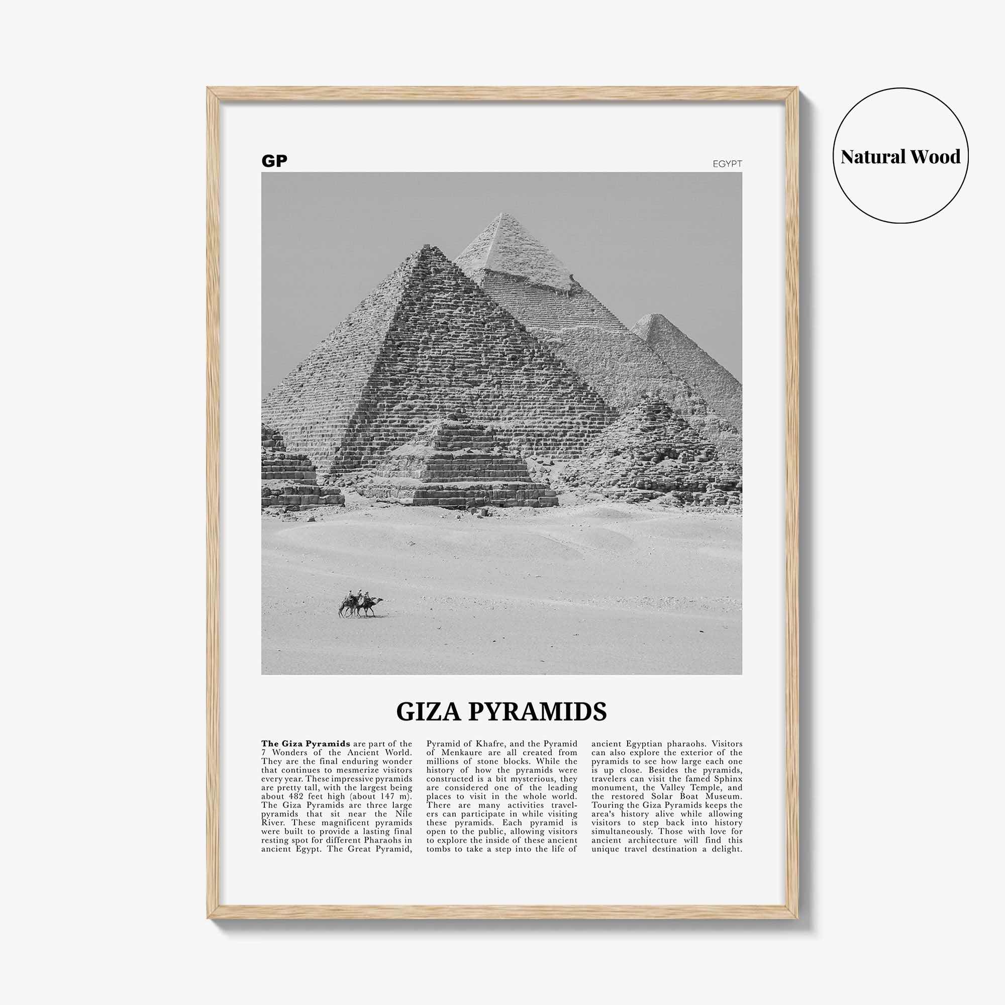 Giza Pyramids Print Black and White, Giza Pyramids Wall Art, Giza Pyramids Poster, Giza Pyramids Photo, Giza Pyramids Wall Décor, Egypt