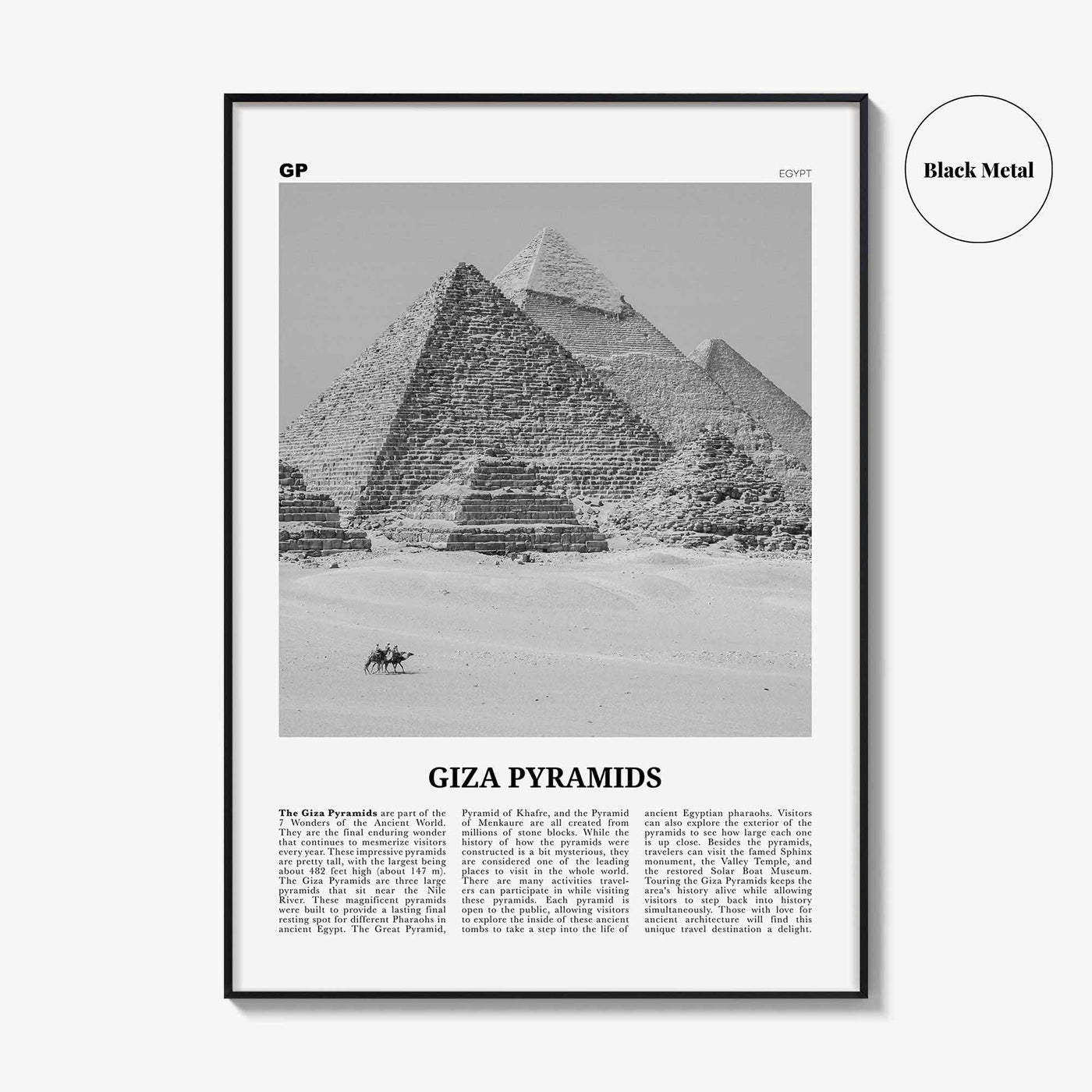 Giza Pyramids Print Black and White, Giza Pyramids Wall Art, Giza Pyramids Poster, Giza Pyramids Photo, Giza Pyramids Wall Décor, Egypt