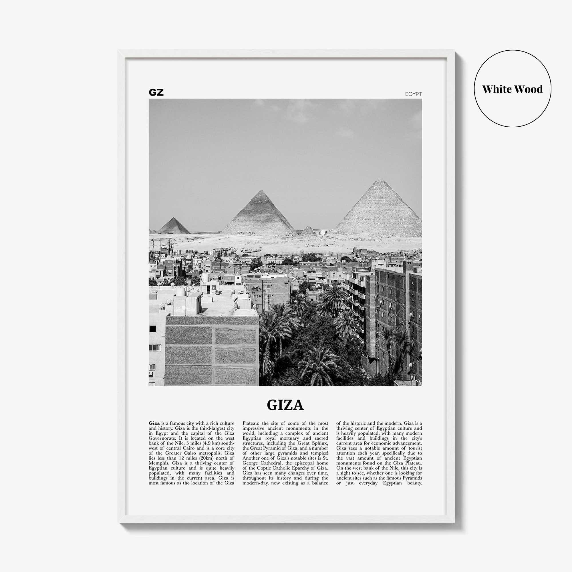 Giza Print Black and White, Giza Wall Art, Giza Poster, Giza Photo, Giza Wall Decor, City Art Print, Egypt Poster Print, القاهرة Giza Arab