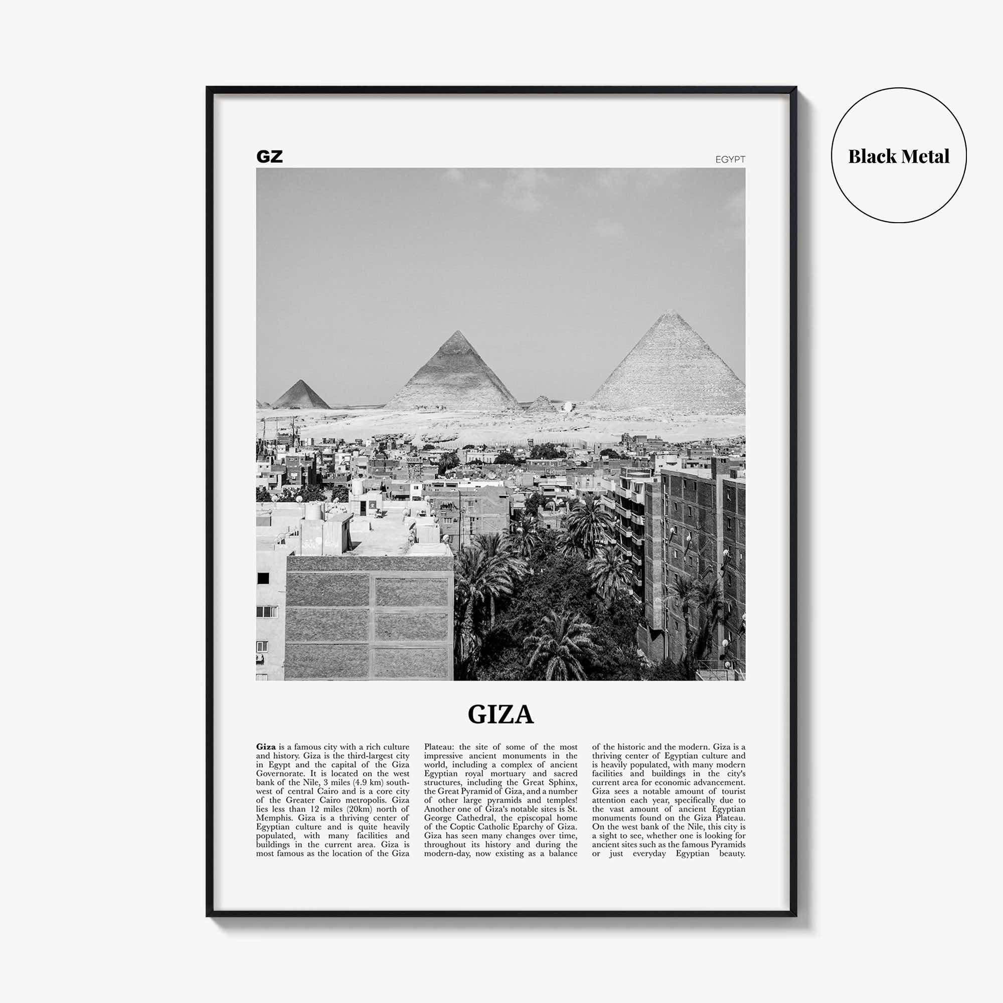 Giza Print Black and White, Giza Wall Art, Giza Poster, Giza Photo, Giza Wall Decor, City Art Print, Egypt Poster Print, القاهرة Giza Arab