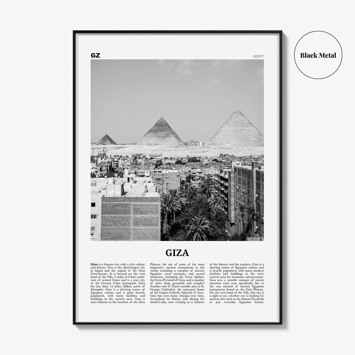 Giza Print Black and White, Giza Wall Art, Giza Poster, Giza Photo, Giza Wall Decor, City Art Print, Egypt Poster Print, القاهرة Giza Arab