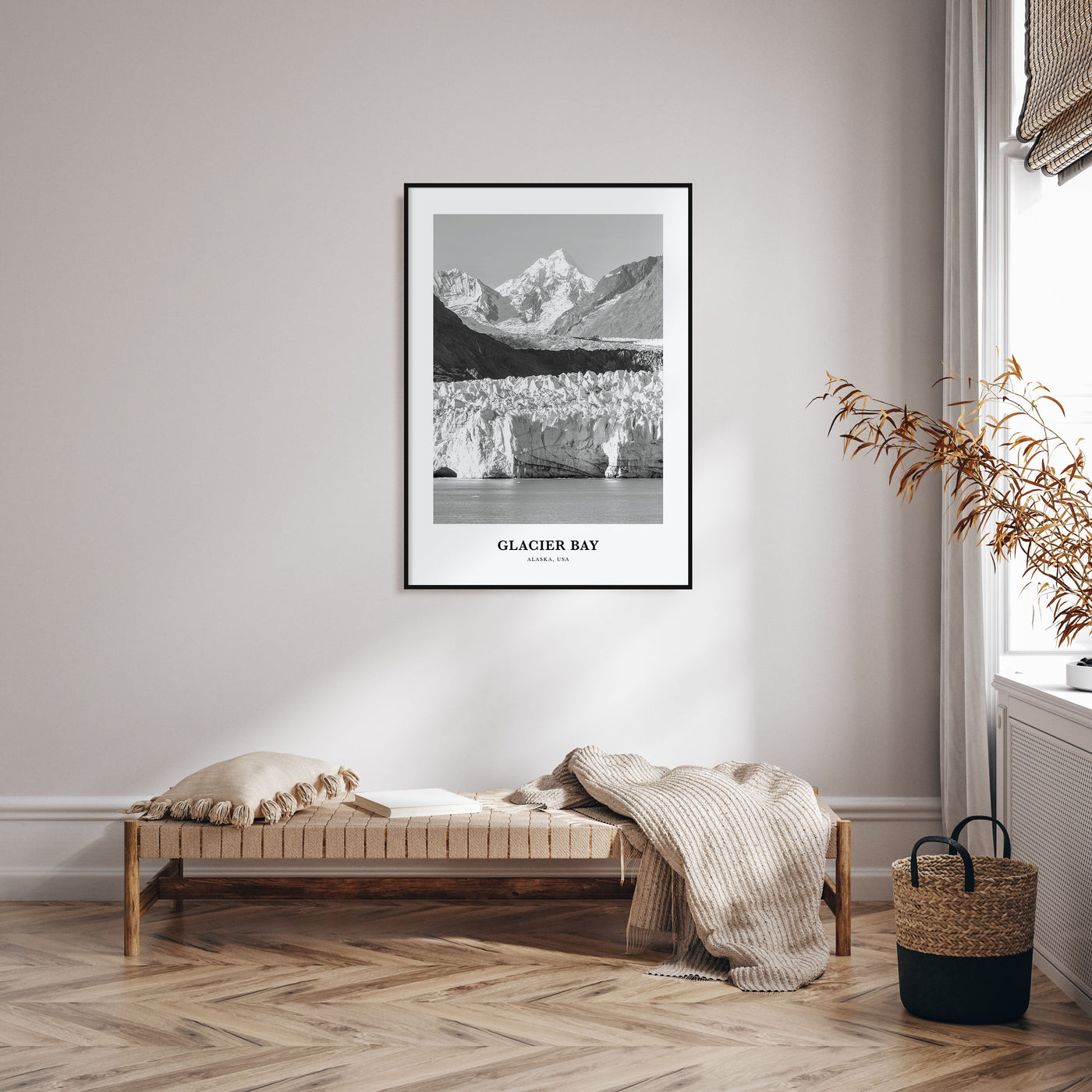 Glacier Bay National Park Portrait B&W Poster