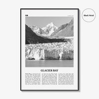 Glacier Bay National Park Print Black and White, Glacier Bay Wall Art, Glacier Bay Poster, Glacier Bay Photo, Glacier Bay Décor, Alaska, USA