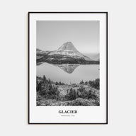 Glacier National Park Portrait B&W Poster