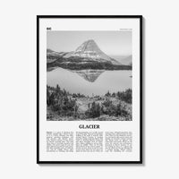 Glacier National Park Print Black and White, Glacier Wall Art, Glacier Poster, Glacier Photo, Montana, USA, United States