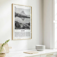 Glacier National Park Print Black and White, Glacier Wall Art, Glacier Poster, Glacier Photo, Montana, USA, United States