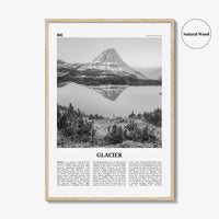 Glacier National Park Print Black and White, Glacier Wall Art, Glacier Poster, Glacier Photo, Montana, USA, United States