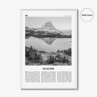 Glacier National Park Print Black and White, Glacier Wall Art, Glacier Poster, Glacier Photo, Montana, USA, United States