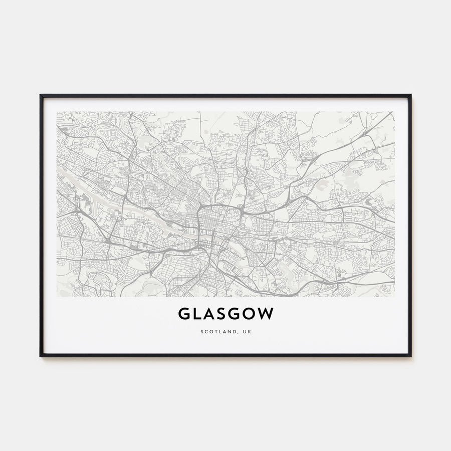 Glasgow Map Landscape Poster