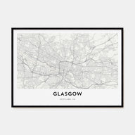 Glasgow Map Landscape Poster