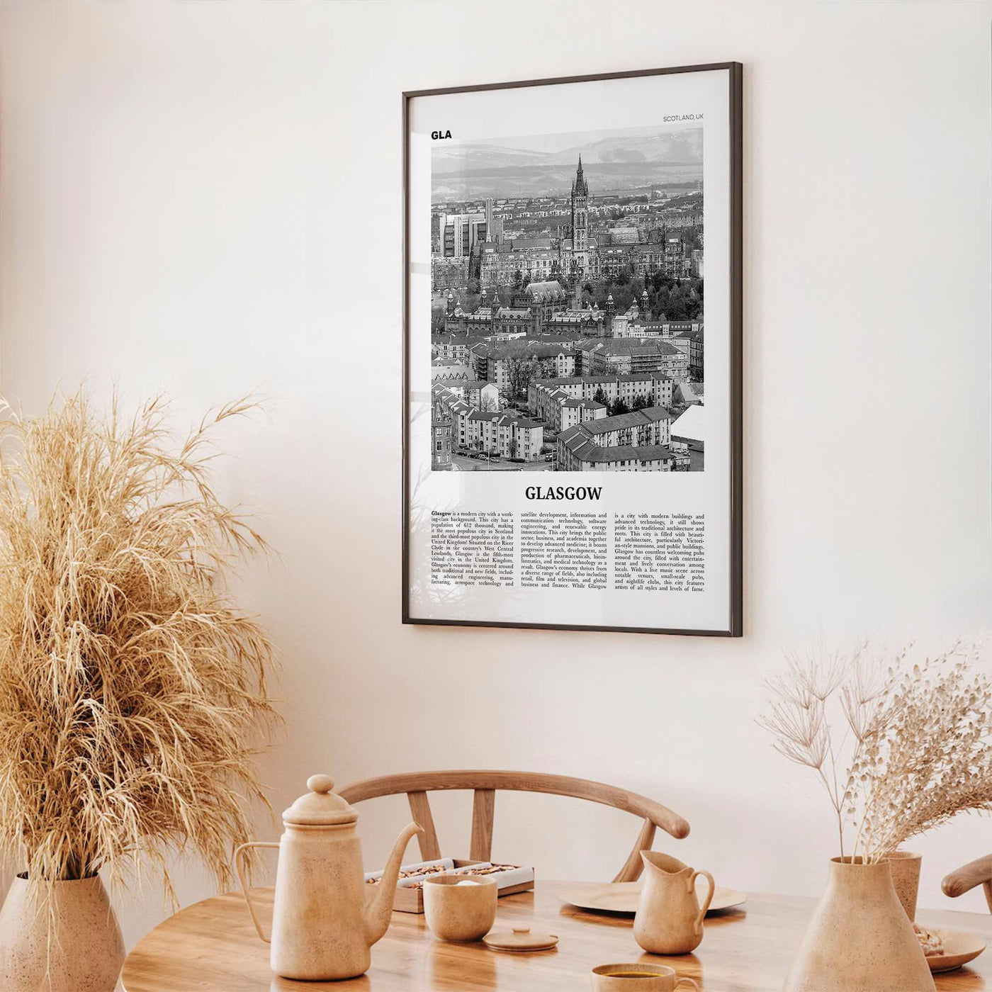 Glasgow Print Black and White, Glasgow Wall Art, Glasgow Poster, Glasgow Photo, Glasgow Wall Decor, Scotland, UK, United Kingdom, Europe
