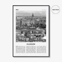Glasgow Print Black and White, Glasgow Wall Art, Glasgow Poster, Glasgow Photo, Glasgow Wall Decor, Scotland, UK, United Kingdom, Europe