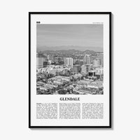 Glendale Print Black and White California, Glendale Wall Art, Glendale Poster, Glendale Photo, Glendale Wall Decor, USA, United States
