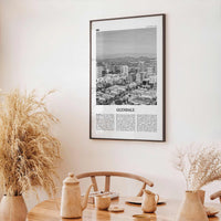 Glendale Print Black and White California, Glendale Wall Art, Glendale Poster, Glendale Photo, Glendale Wall Decor, USA, United States