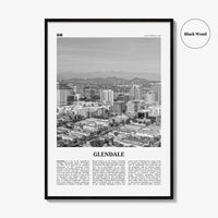 Glendale Print Black and White California, Glendale Wall Art, Glendale Poster, Glendale Photo, Glendale Wall Decor, USA, United States