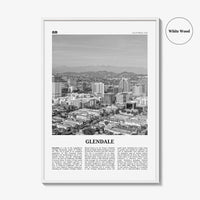 Glendale Print Black and White California, Glendale Wall Art, Glendale Poster, Glendale Photo, Glendale Wall Decor, USA, United States