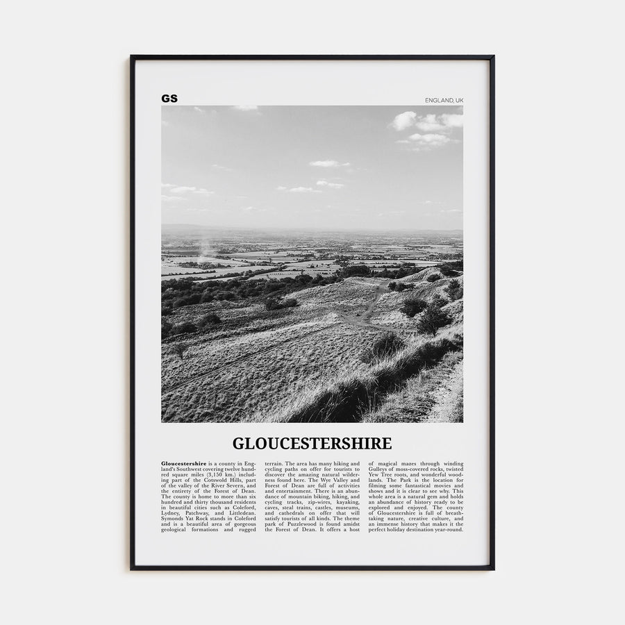 Gloucestershire Travel B&W Poster