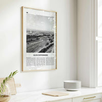 Gloucestershire Print Black and White, Gloucestershire Wall Art, Gloucestershire Poster, Gloucestershire Photo, Gloucestershire Map, England