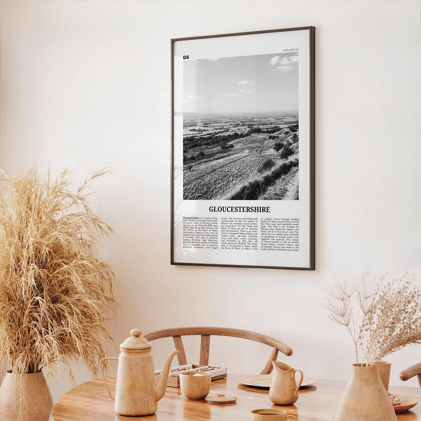 Gloucestershire Print Black and White, Gloucestershire Wall Art, Gloucestershire Poster, Gloucestershire Photo, Gloucestershire Map, England