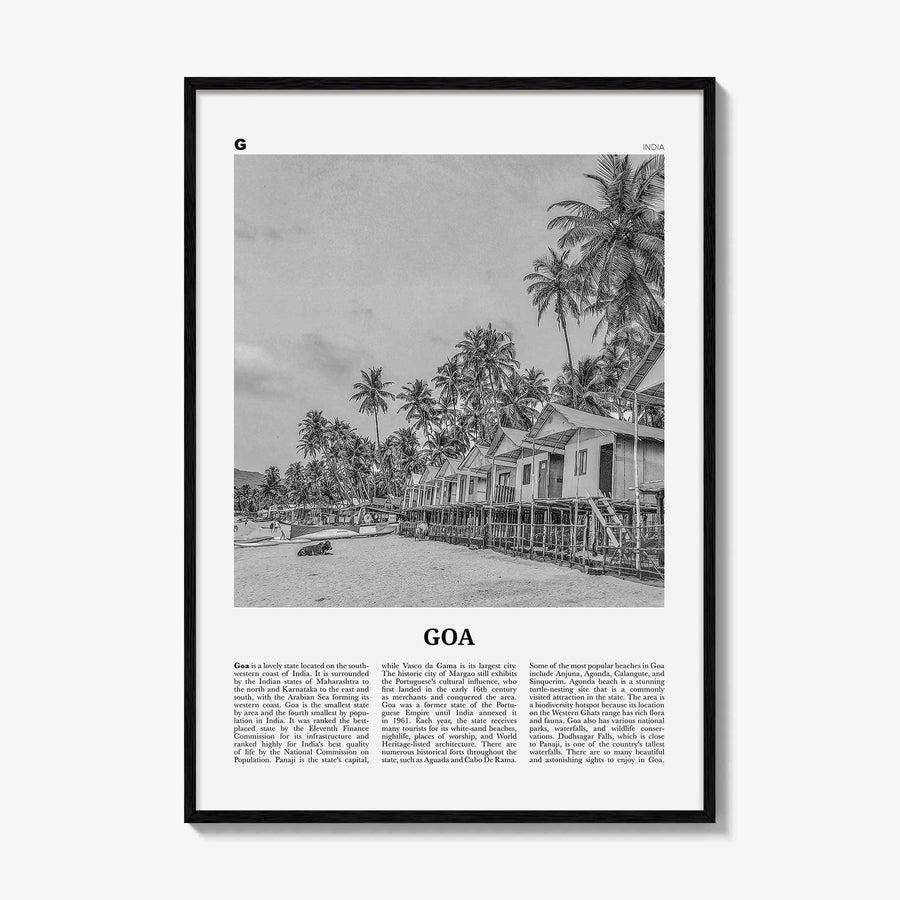Goa Print Black and White No 1, Goa Wall Art, Goa Poster, Goa Photo, Goa Wall Décor, India, Konkan, Panaji