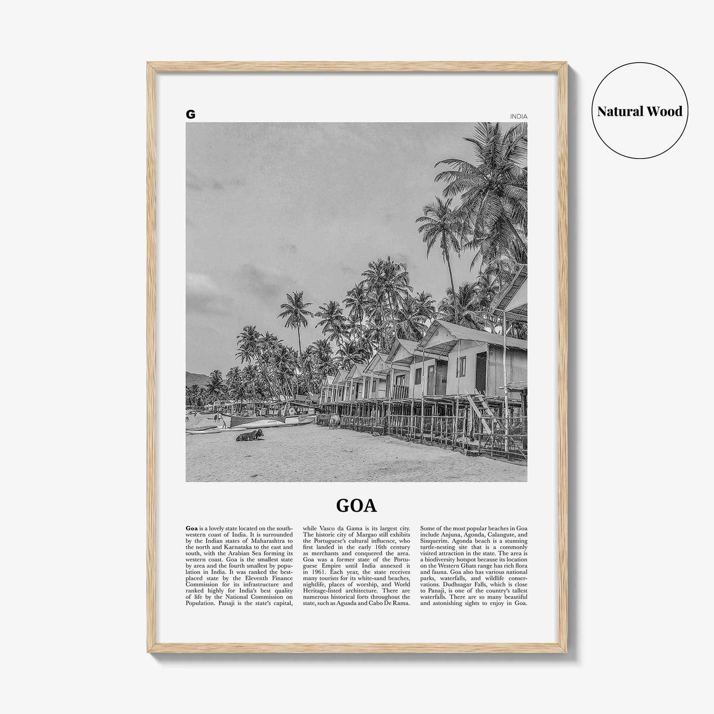 Goa Print Black and White No 1, Goa Wall Art, Goa Poster, Goa Photo, Goa Wall Décor, India, Konkan, Panaji