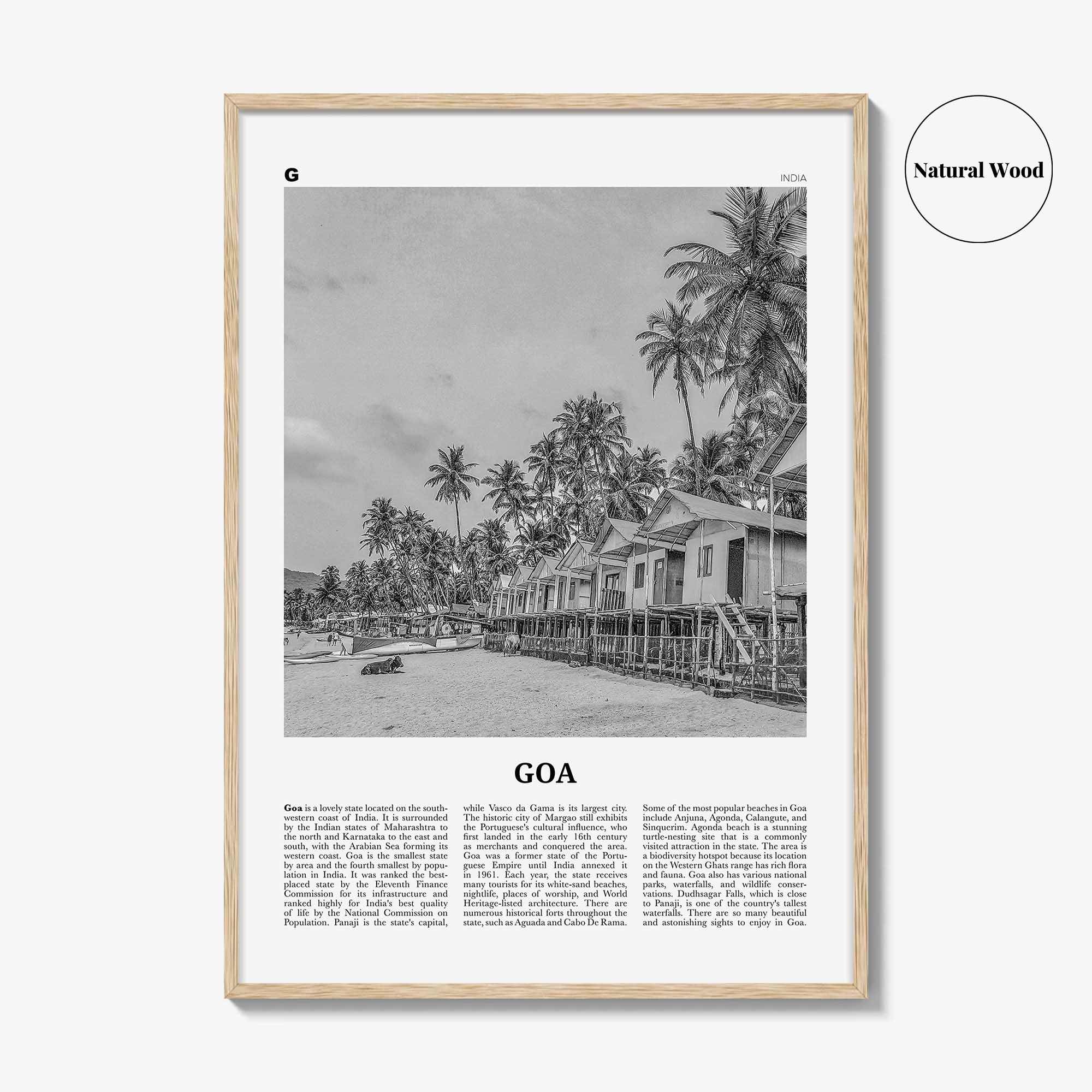 Goa Print Black and White No 1, Goa Wall Art, Goa Poster, Goa Photo, Goa Wall Décor, India, Konkan, Panaji