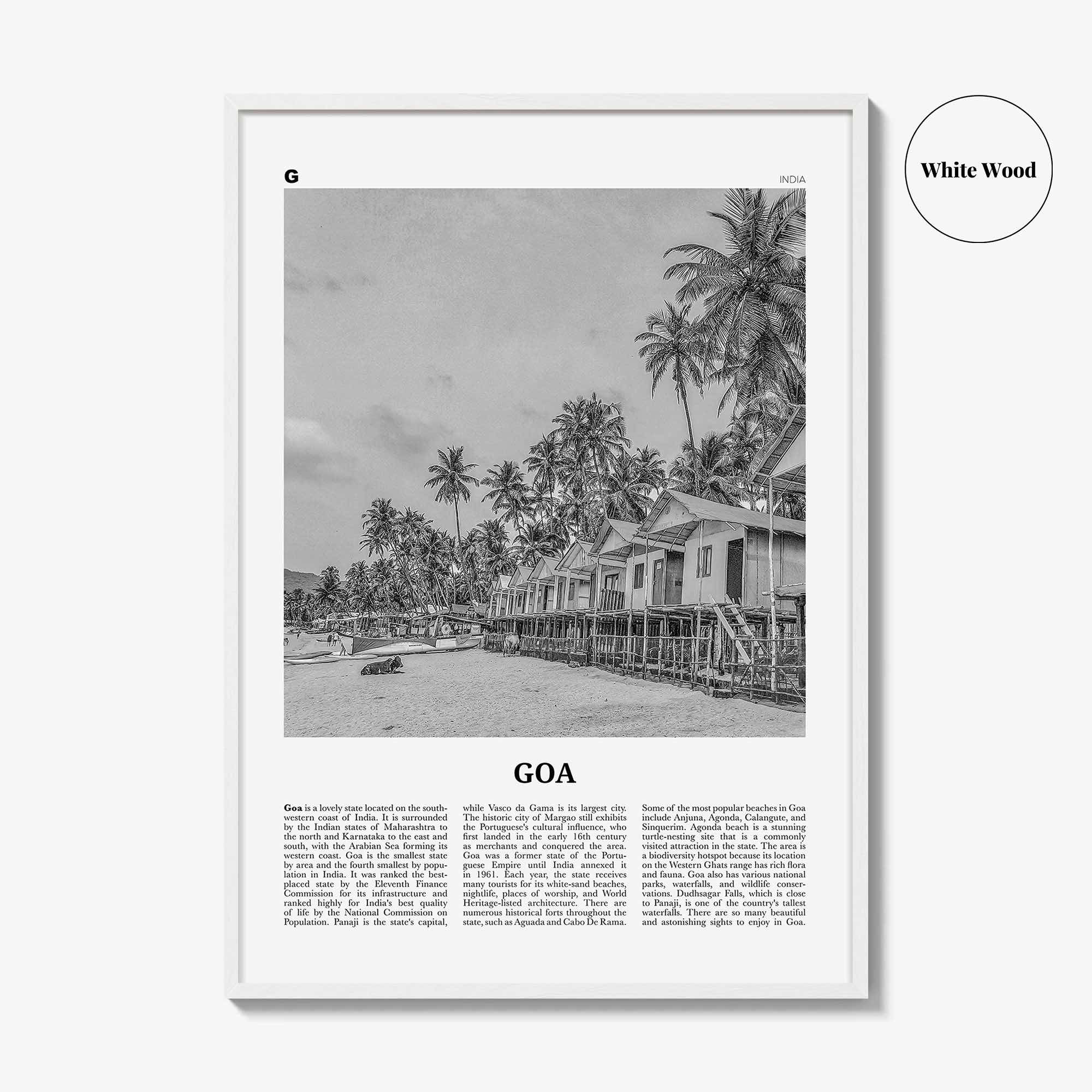 Goa Print Black and White No 1, Goa Wall Art, Goa Poster, Goa Photo, Goa Wall Décor, India, Konkan, Panaji