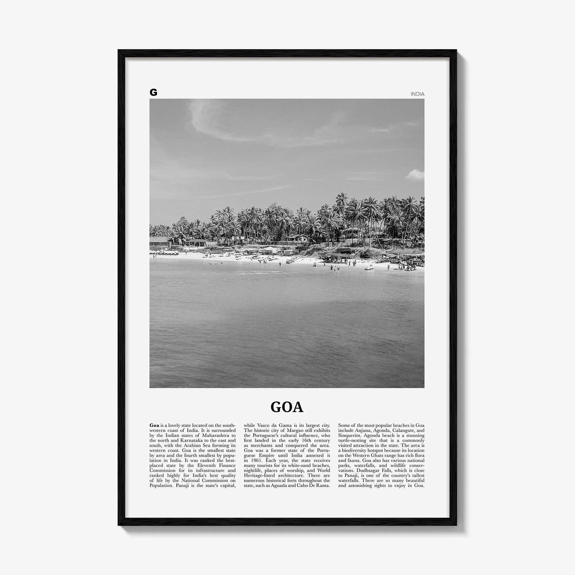 Goa Print Black and White No 2, Goa Wall Art, Goa Poster, Goa Photo, Goa Wall Décor, India, Konkan, Panaji