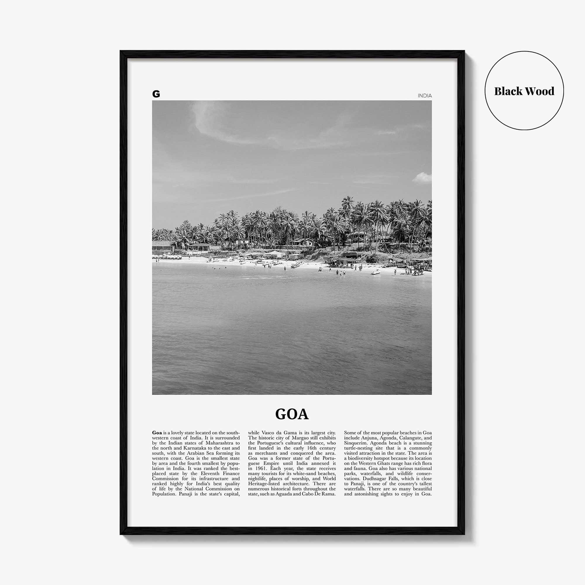 Goa Print Black and White No 2, Goa Wall Art, Goa Poster, Goa Photo, Goa Wall Décor, India, Konkan, Panaji