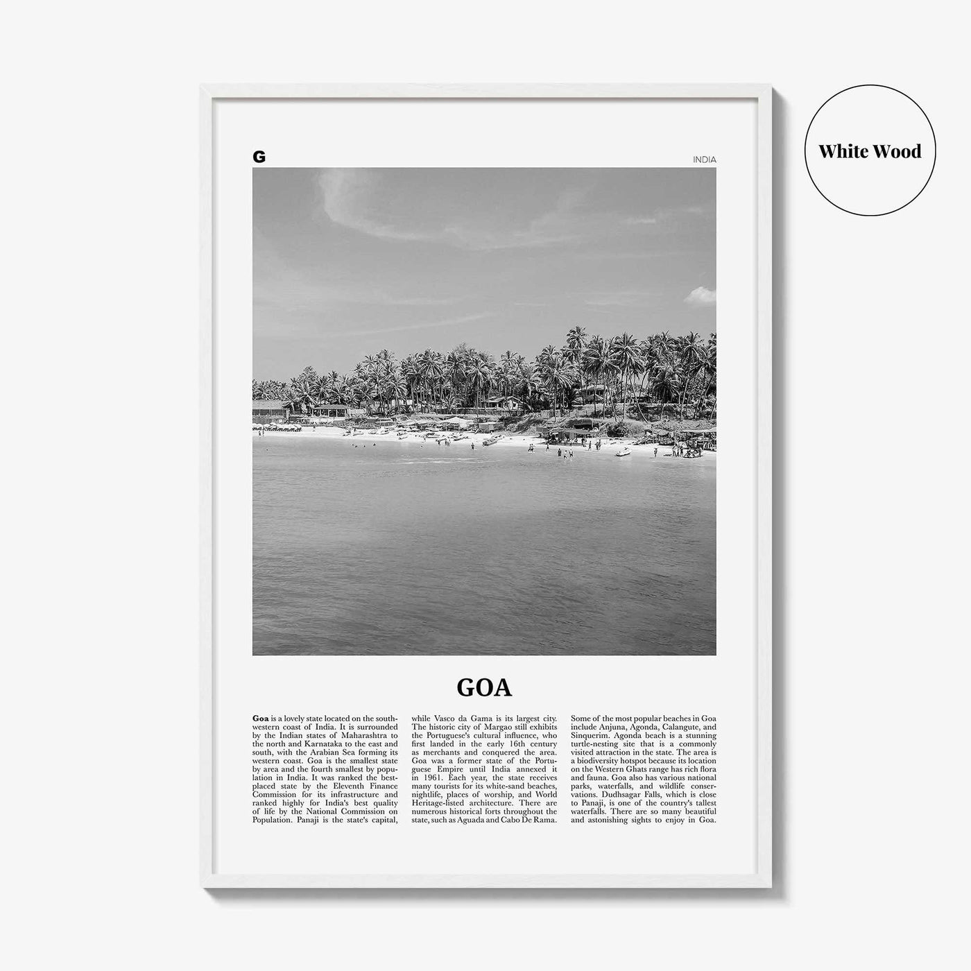 Goa Print Black and White No 2, Goa Wall Art, Goa Poster, Goa Photo, Goa Wall Décor, India, Konkan, Panaji